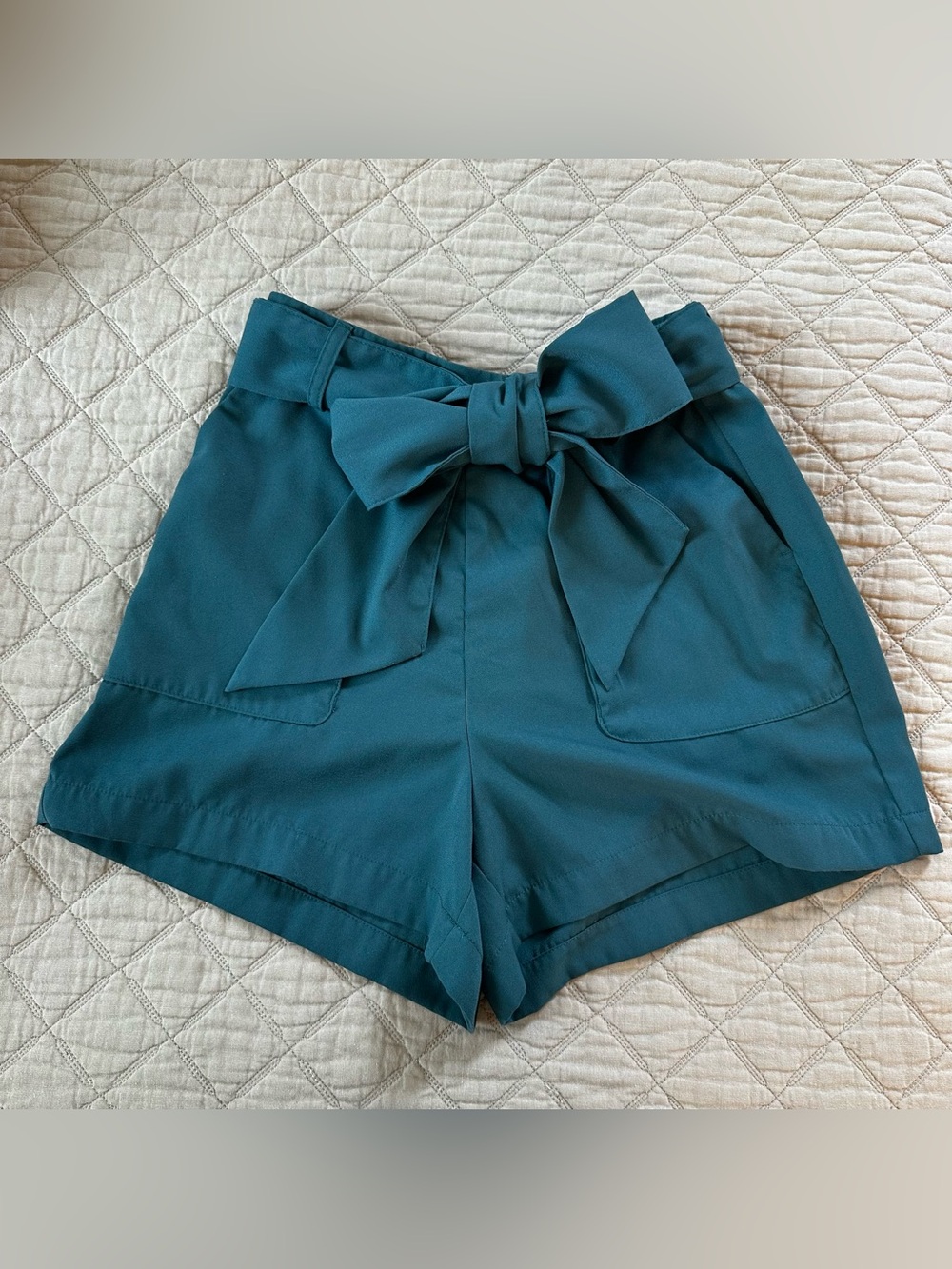 a new day Teal High-Waist Bow-Tie Shorts | Women’s XS